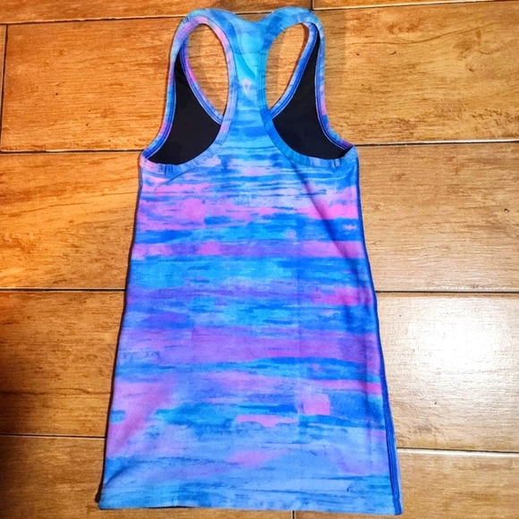 Ivivva Lululemon Tank Reversible Black Blue Pink Psychedelic Keep Ur Cool Size 6 - Picture 3 of 9